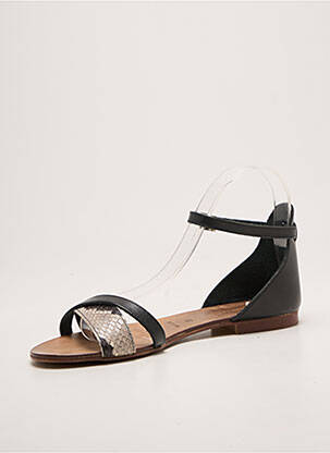 Sandales/nu pieds chiquet talon plat jusqu'à 3cm noir CAMPO DI FIORI femme