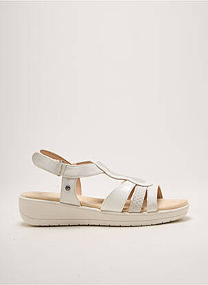 Sandales/nu pieds bout ouvert talon de 4 à 6cm blanc ISOTONER femme