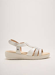 Sandales/nu pieds bout ouvert talon de 4 à 6cm blanc ISOTONER femme
