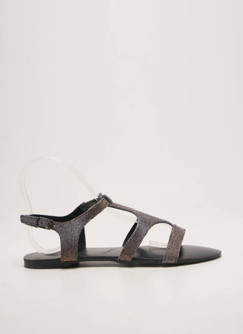 Sandales/nu pieds chiquet talon plat jusqu'à 3cm argent REQINS femme