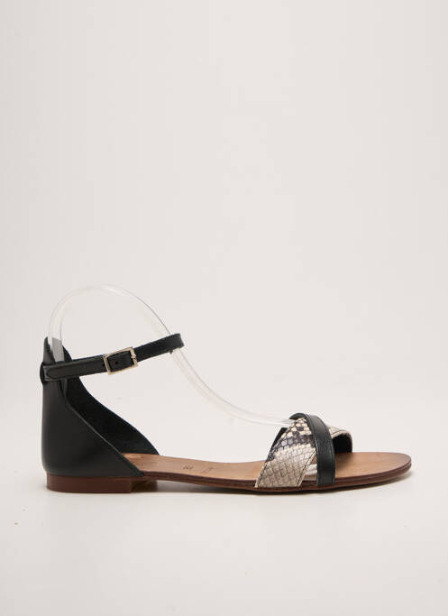 Sandales/nu pieds chiquet talon plat jusqu'à 3cm noir CAMPO DI FIORI femme