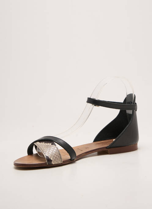 Sandales/nu pieds chiquet talon plat jusqu'à 3cm noir CAMPO DI FIORI femme