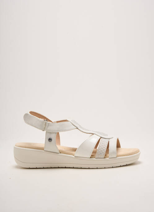 Sandales/nu pieds bout ouvert talon de 4 à 6cm blanc ISOTONER femme