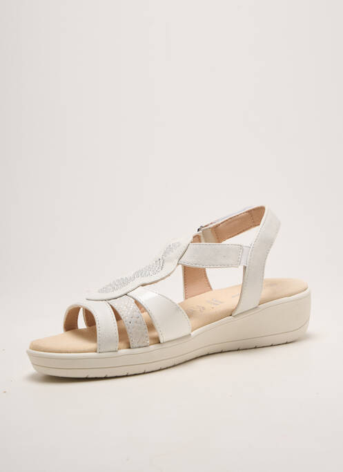 Sandales/nu pieds bout ouvert talon de 4 à 6cm blanc ISOTONER femme