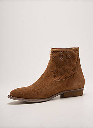 Bottines/boots bout pointu talon plat jusqu'à 3cm marron REQINS femme