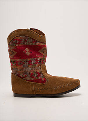 Bottines/boots bout rond talon plat jusqu'à 3cm marron MINNETONKA femme