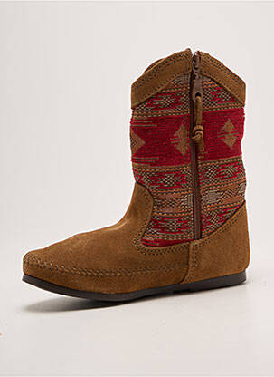 Bottines/boots bout rond talon plat jusqu'à 3cm marron MINNETONKA femme