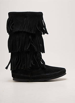Bottes bout rond talon plat jusqu'à 3cm noir MINNETONKA femme