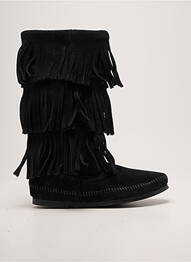 Bottes bout rond talon plat jusqu'à 3cm noir MINNETONKA femme
