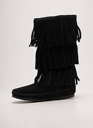 Bottes bout rond talon plat jusqu'à 3cm noir MINNETONKA femme