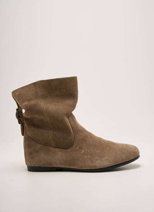 Bottines/boots bout rond talon plat jusqu'à 3cm marron PALLADIUM femme