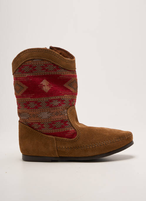 Bottines/boots bout rond talon plat jusqu'à 3cm marron MINNETONKA femme