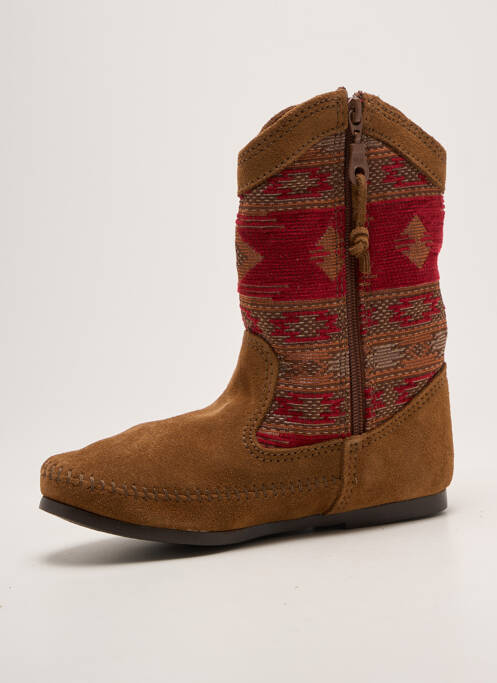 Bottines/boots bout rond talon plat jusqu'à 3cm marron MINNETONKA femme
