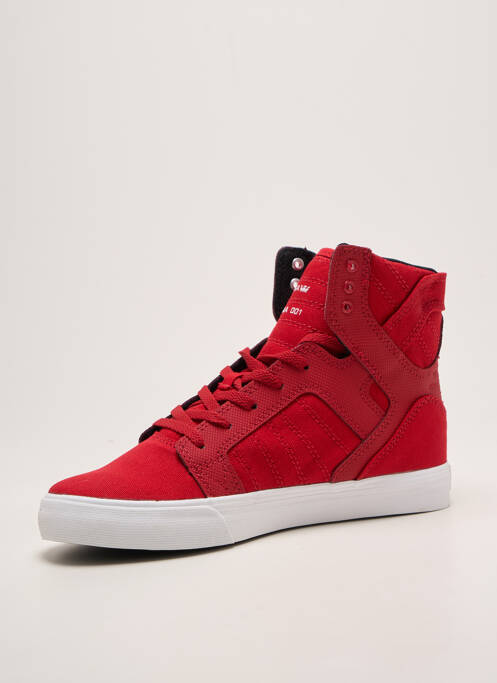 Baskets fermeture lacets bout rond rouge SUPRA garcon