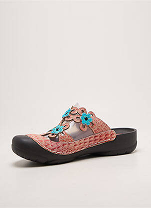 Mules/sabots talon plat jusqu'à 3cm rose LAURA VITA femme
