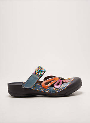Mules/sabots talon plat jusqu'à 3cm bleu LAURA VITA femme