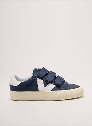 Baskets fermeture scratch bout rond bleu VICTORIA fille