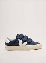 Baskets fermeture scratch bout rond bleu VICTORIA fille