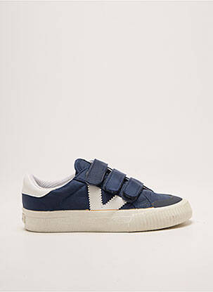 Baskets fermeture scratch bout rond bleu VICTORIA fille