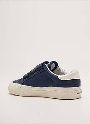 Baskets fermeture scratch bout rond bleu VICTORIA fille