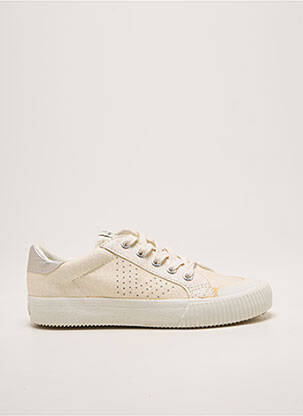 Baskets tissage tissage pailleté bout rond beige VICTORIA fille