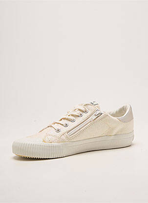 Baskets tissage tissage pailleté bout rond beige VICTORIA fille