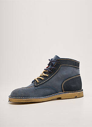 Bottines/boots fermeture lacets bout rond bleu KICKERS garçon