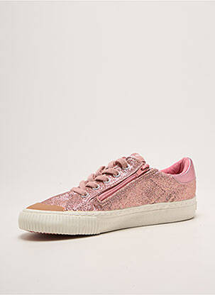Baskets tissage tissage pailleté bout rond rose VICTORIA fille
