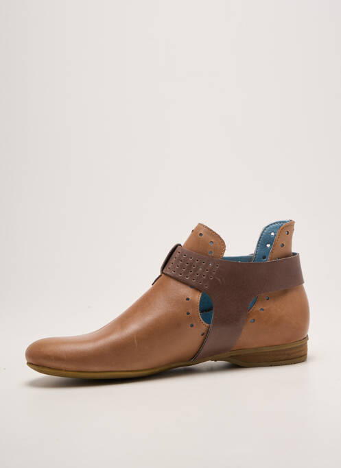 Bottines/boots bout rond talon plat jusqu'à 3cm marron DORKING femme
