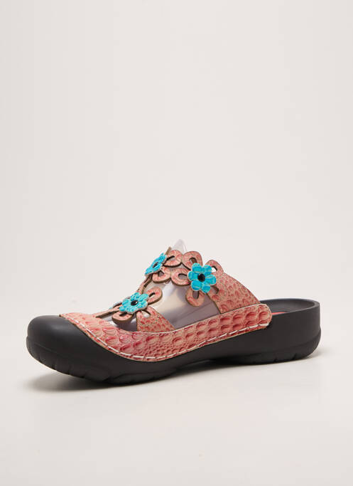 Mules/sabots talon plat jusqu'à 3cm rose LAURA VITA femme