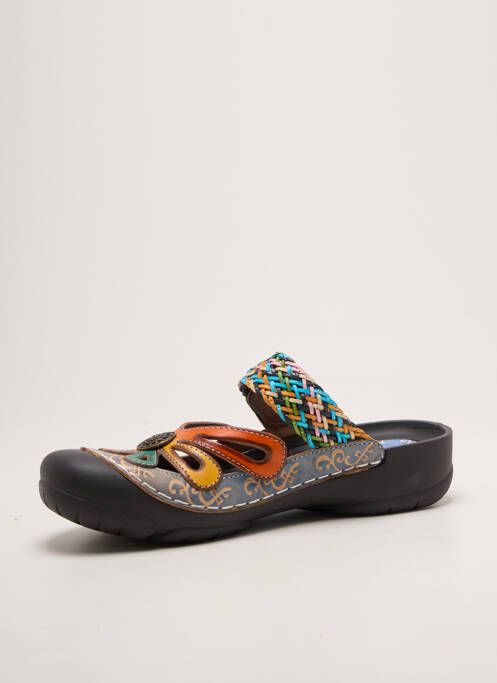 Mules/sabots talon plat jusqu'à 3cm bleu LAURA VITA femme