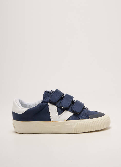 Baskets fermeture scratch bout rond bleu VICTORIA fille