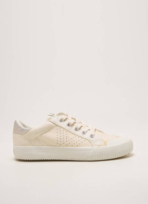 Baskets tissage tissage pailleté bout rond beige VICTORIA fille