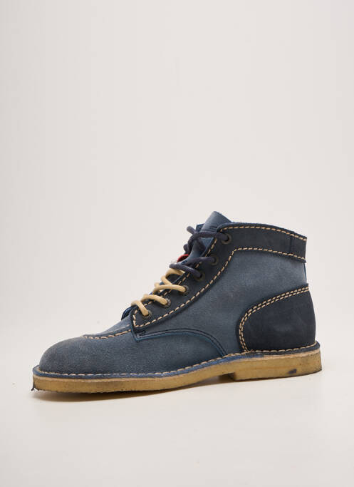 Bottines/boots fermeture lacets bout rond bleu KICKERS garcon