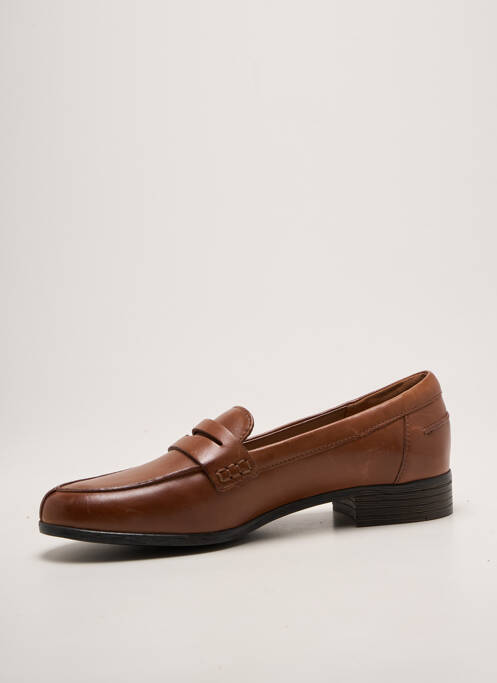 Mocassins bout rond talon plat jusqu'à 3cm marron CLARKS femme