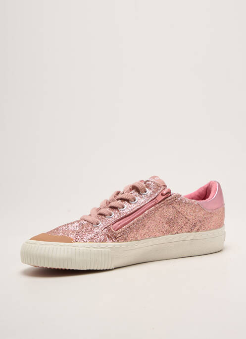 Baskets tissage tissage pailleté bout rond rose VICTORIA fille