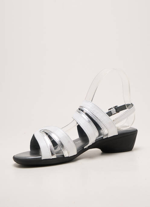 Sandales/nu pieds tissage satiné talon plat jusqu'à 3cm blanc SAIMON femme