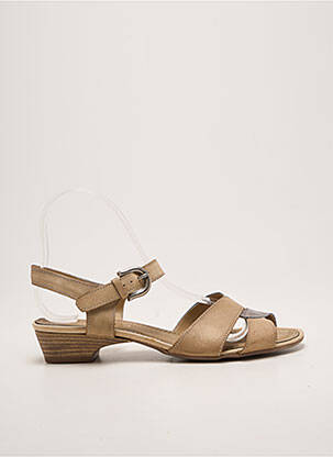Sandales/nu pieds tissage satiné talon de 4 à 6cm beige SAMOA femme