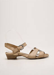 Sandales/nu pieds tissage satiné talon de 4 à 6cm beige SAMOA femme