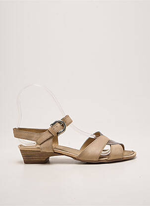 Sandales/nu pieds tissage satiné talon de 4 à 6cm beige SAMOA femme