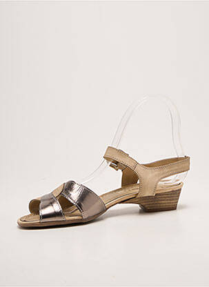 Sandales/nu pieds tissage satiné talon de 4 à 6cm beige SAMOA femme
