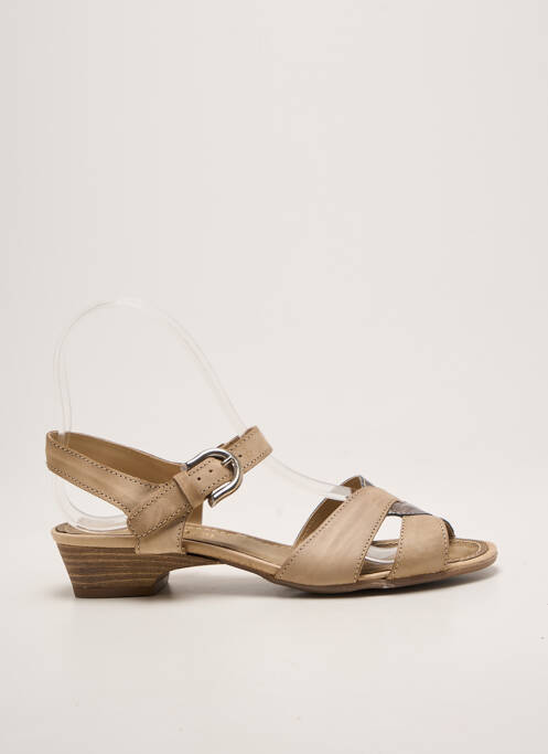 Sandales/nu pieds tissage satiné talon de 4 à 6cm beige SAMOA femme