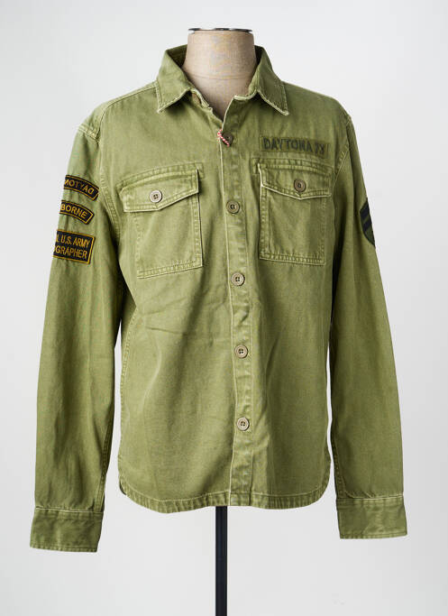 Veste casual fermeture boutonnée sur le devant vert DAYTONA homme