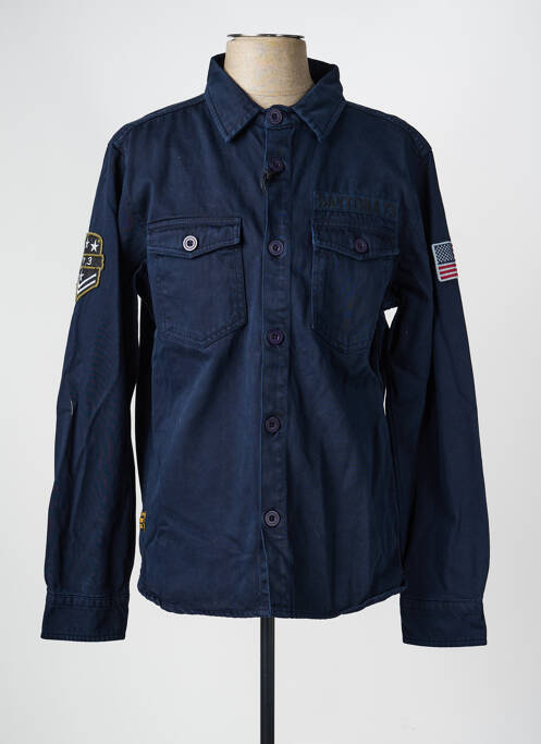 Veste casual fermeture boutonnée sur le devant bleu DAYTONA homme