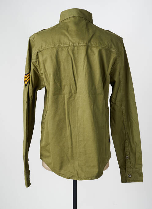 Chemise manches longues poignets boutonnés vert DAYTONA homme