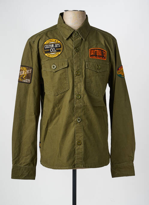 Veste casual fermeture boutonnée sur le devant vert DAYTONA homme