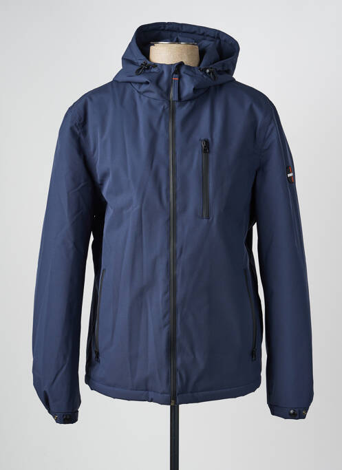 Parka manches longues a capuche bleu DAYTONA homme