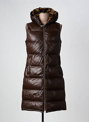 Doudoune poches a capuche marron ROSE GARDEN femme