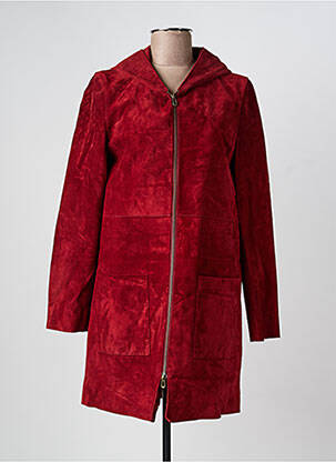 Veste en cuir poches rouge ROSE GARDEN femme
