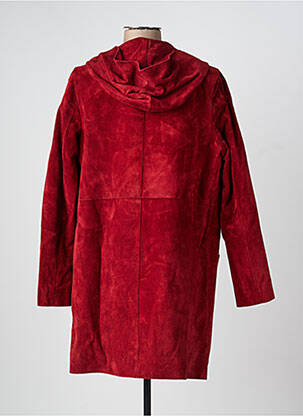 Veste en cuir poches rouge ROSE GARDEN femme